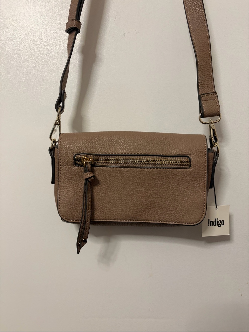 Indigo Taupe Crossbody with Front Zip